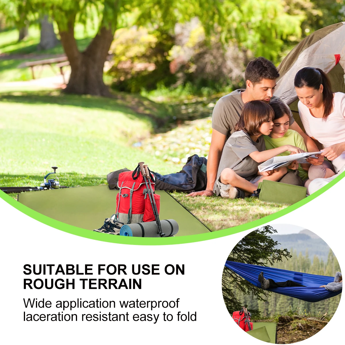 

150X100Cm Oxford Cloth Mat Waterproof Ground Mat Foldable Lightweight Camping Blanket For Beach Hiking Picnic Outdoor Army Green