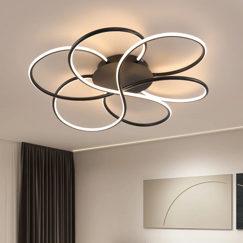 

Modern Ceiling chandelier Lights for Livingroom Bedroom decorative lighting home decor Black/White LED Chandelier Light Fixtures