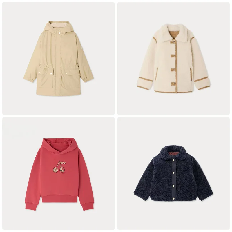 Pre-sale(ship Nov.)  2026 BP Autumn Girls Floral Dress Jacket Warm Cotton Coat Baby Boys Lamb's Wool Coat Children Winter Coats