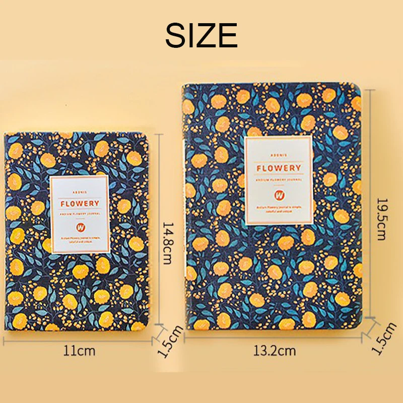 Kawaii Small Floral Notebook A6  Vintage Cute Diary Book A5 Fresh Floral Aesthetic Hand Journal School Office Writing Gift
