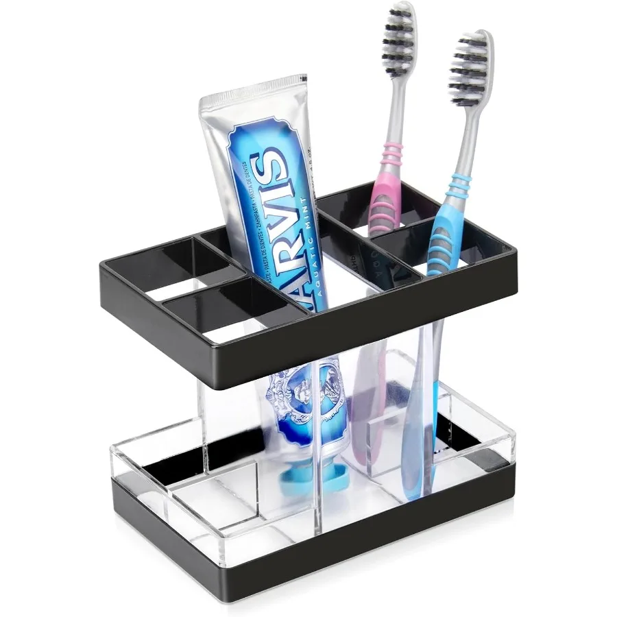 

Toothbrush Holders for Bathrooms Countertop Organizer - Electric Toothbrush Holder Set 5 Slots Toothbrush and Toothpaste Holder