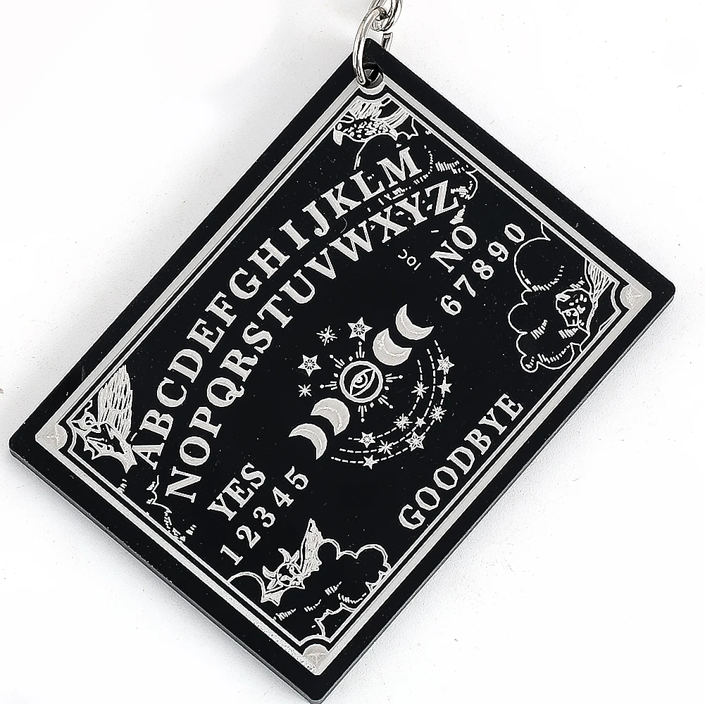 Mystical Talking Board Keychain Vintage Gothic Planchette Pendant Witchcraft Inspired Key Ring Halloween Party Gift Decor