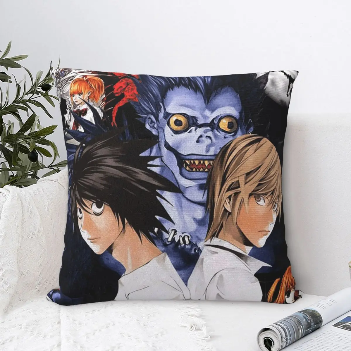 Death Note Manga Pillow Case Shinigami Anime Cushion Cover Awesome Polyester Decor Pillowcase for Home 45x45cm