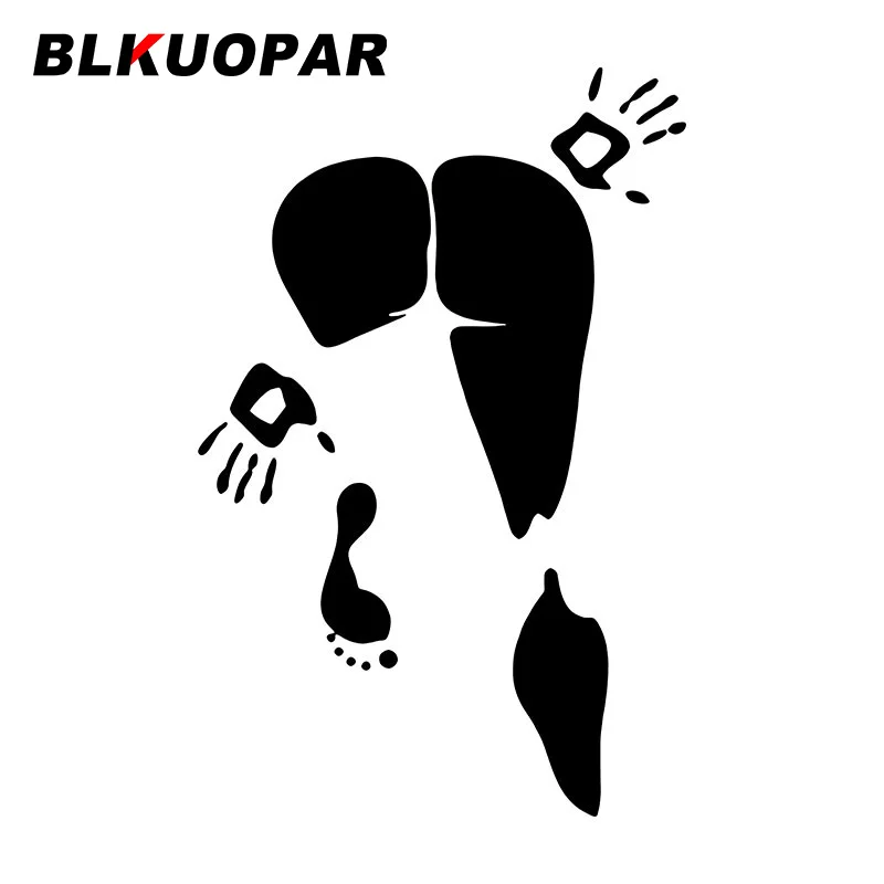 BLKUOPAR Woman Butt Print And Hand Prints Car Stickers Sexy Vinyl Decals Waterproof Die Cut Interesting Graphics VAN ATV Lable