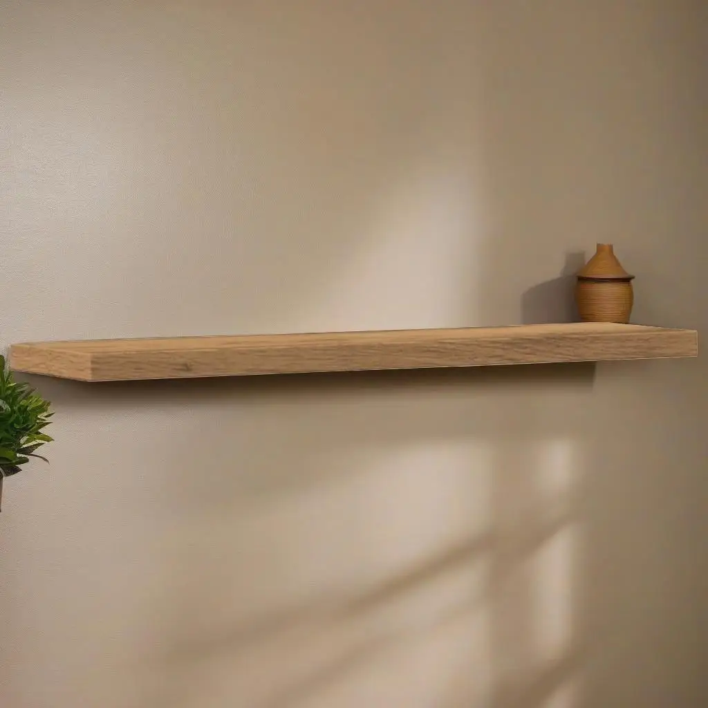 Artisan Oak Wall Shelves Set of 4 - 40x10x1.5 cm Engineered Wood Storage Solution