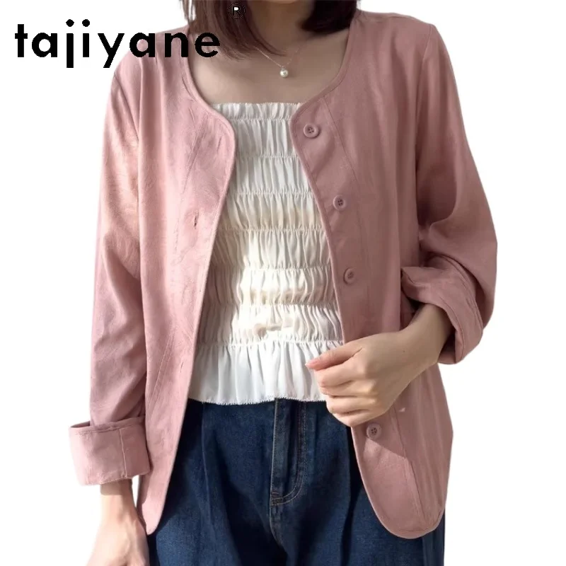 

TAJIYANE 100% Mulberry Silk Blouse Woman Elegant Jacquard Shirt Long Sleeve Loose Silk Cardigan 2026 Spring Clothes Women одежда