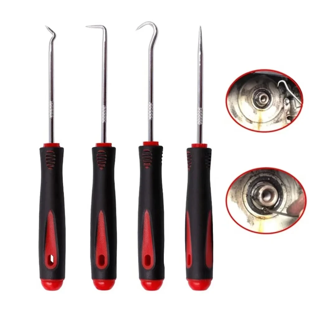 

4pcs Pick and Hook Set Car Auto Oil Seal/O-Ring Seal Gasket Pick Hook Puller Remover Tire Stone Cleaning Auto Maintenance Tools