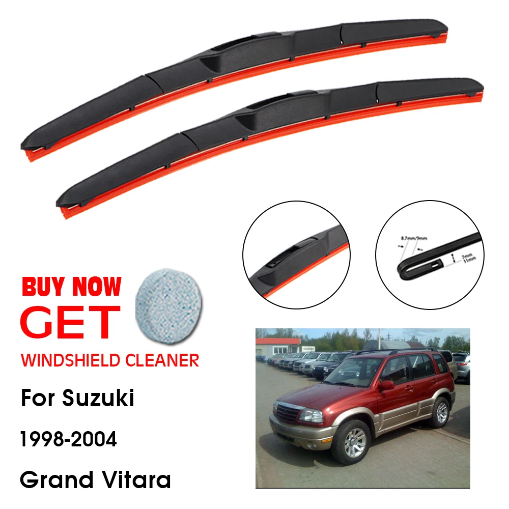 

Car Wiper For Suzuki Grand Vitara 19"+19" 1998-2004 Front Window Washer Windscreen Windshield Silica Gel Wiper Blade Accessories