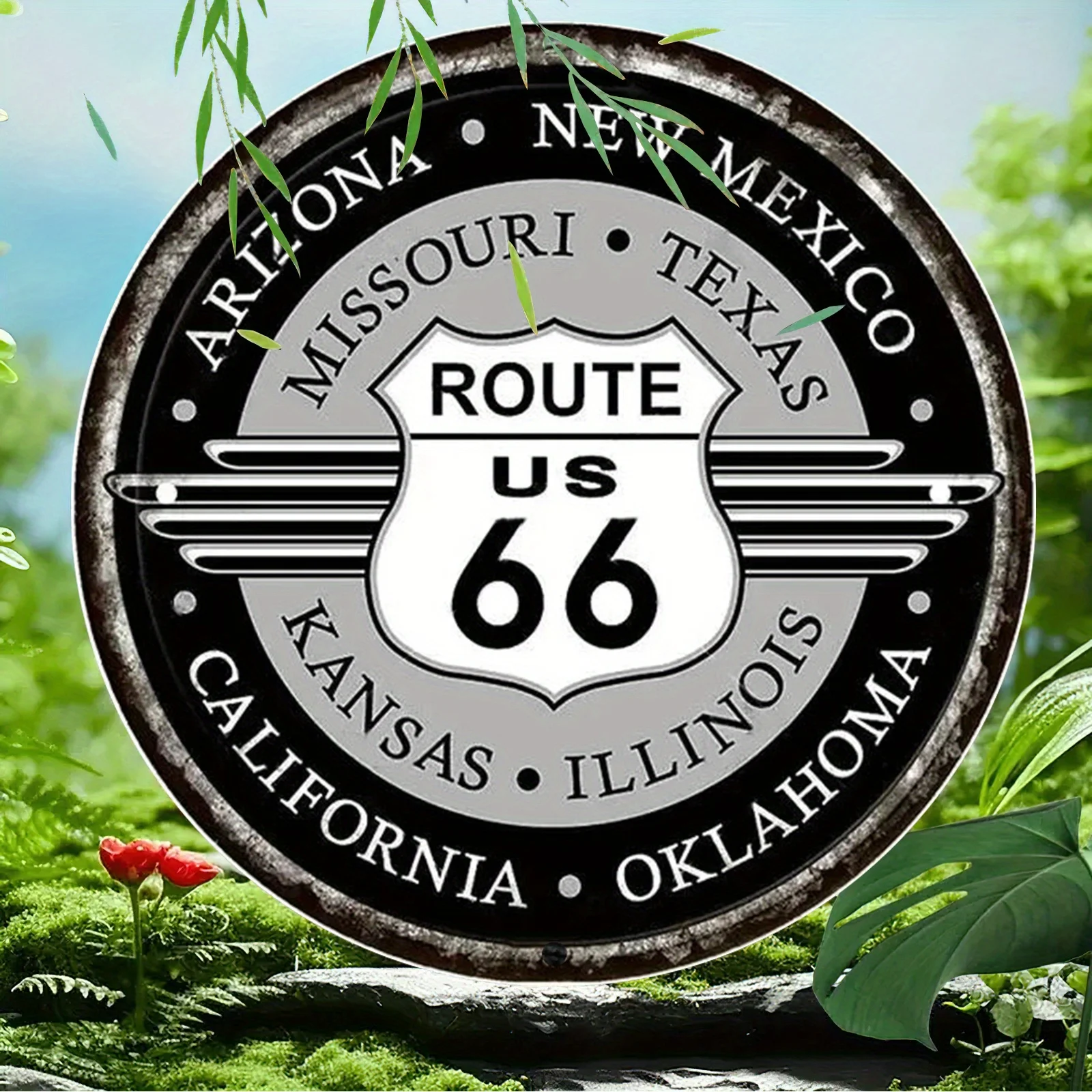 1 vintage national signboard of Route 66 from the United States - suitable for wall decoration in homes, bars and concert halls