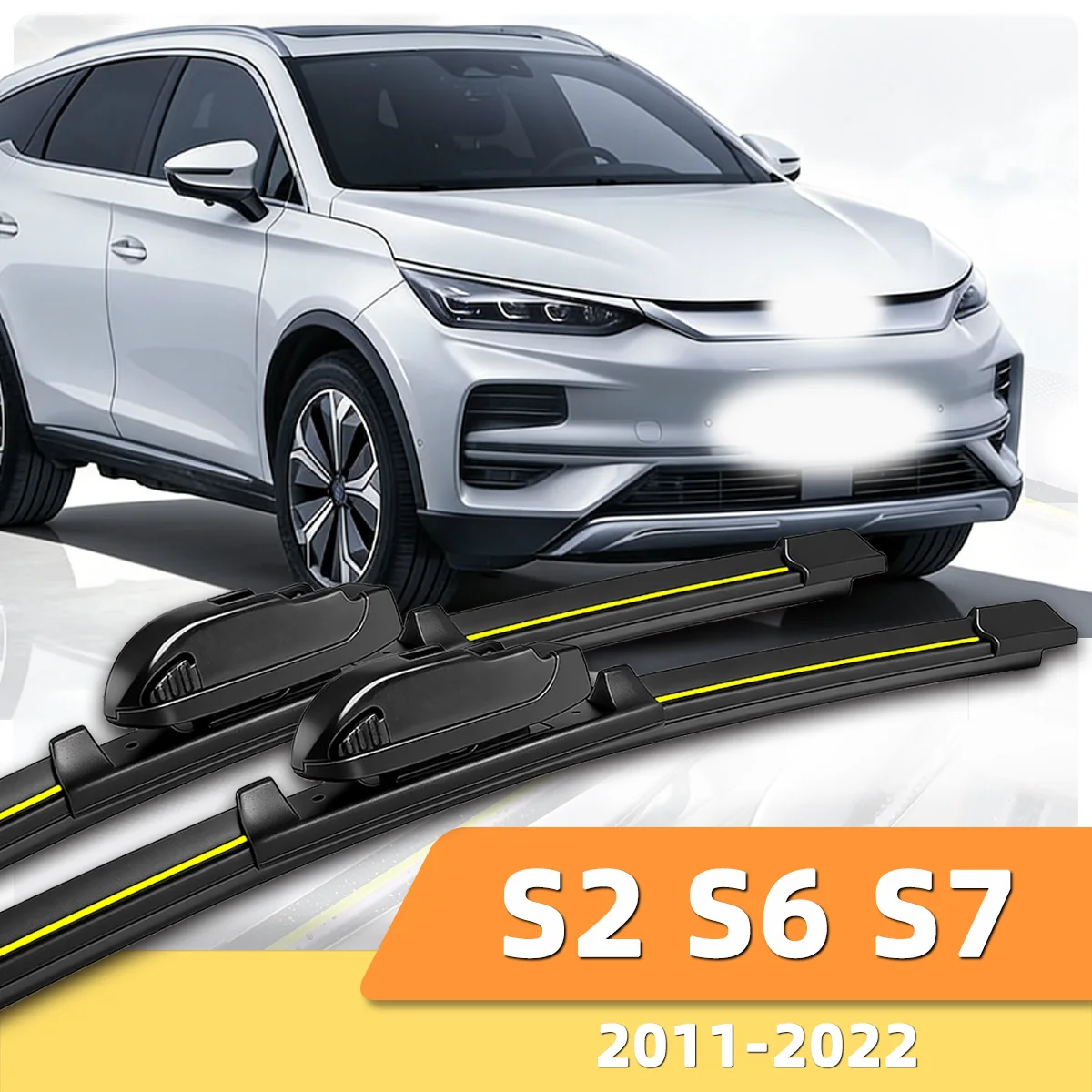 

2 шт. бескаркасные бесшумные дворники для BYD S2 S6 S7 (2011-2022) с резиновыми лентами из натурального каучука, автозапчасти
