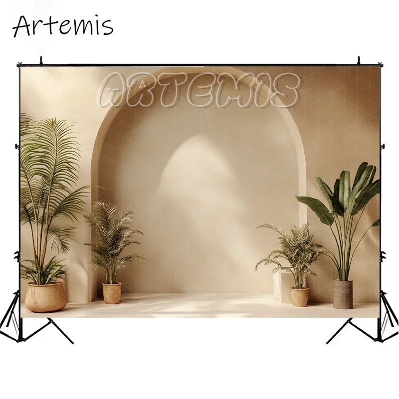 Boho Arch Photography Backdrops Arches Green Plants Fine Art Textures Brown Maternity Portrait Photo Background Wedding Studio