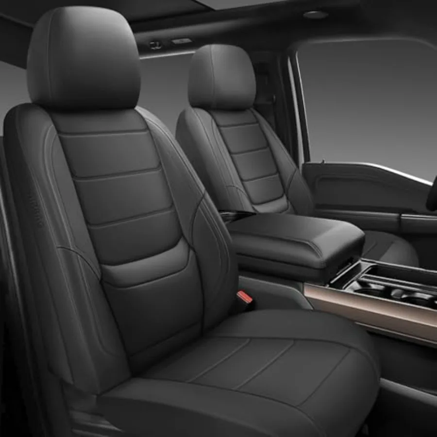 

Full Set Universal Leather Car Seat Covers Waterproof Automotive Covers for Most Vehicles SUV Pick-up Truck Black