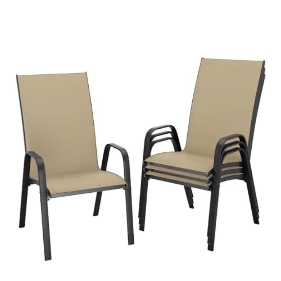 Patio Dining Chairs Set of 4, Stackable Outdoor Chairs