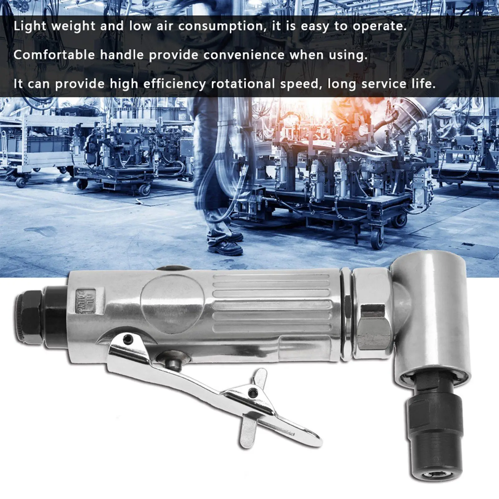 90 Degree Angle Pneumatic Die Grinder Machine 3-6mm Chunk Speed 2000rpm Grinding Tool