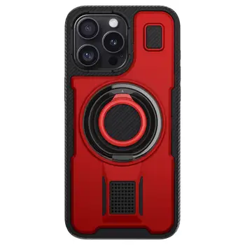 Pouzdro pro iPhone 13 13 Pro 13 Pro Max Hybridní nárazuvzdorné dvojité kroužky s stojánkem Robustní telefon Tvrdý Slim Tenký Kryt Červený 8 nejlepší prodej luxusní pouzdra na iPhone - №5