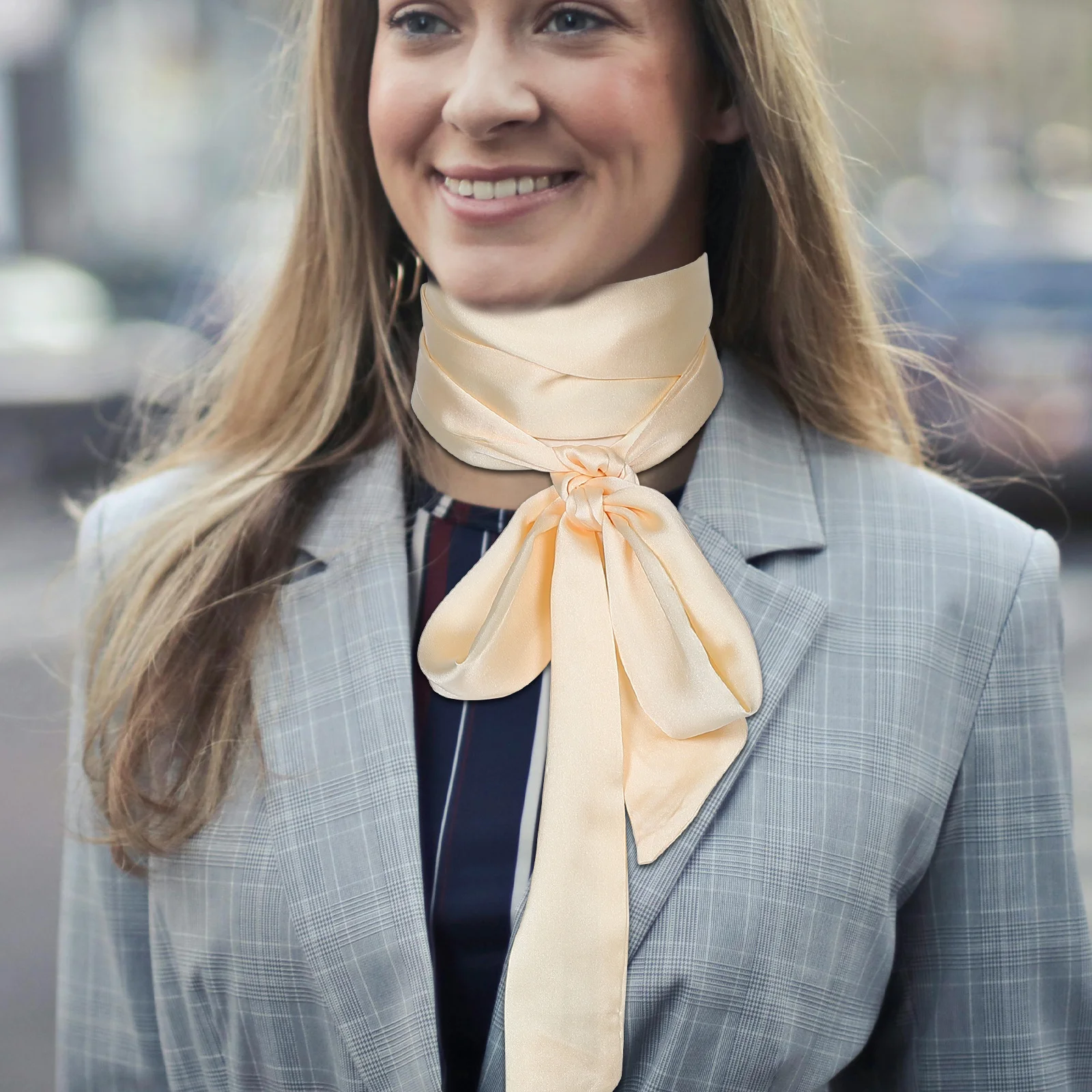 وشاح طويل رفيع لحقيبة اليد بمقبض أنيق وخفيف الوزن وشاح نسائي عصري متعدد الاستخدامات وربطة شعر للرقبة للنساء #6