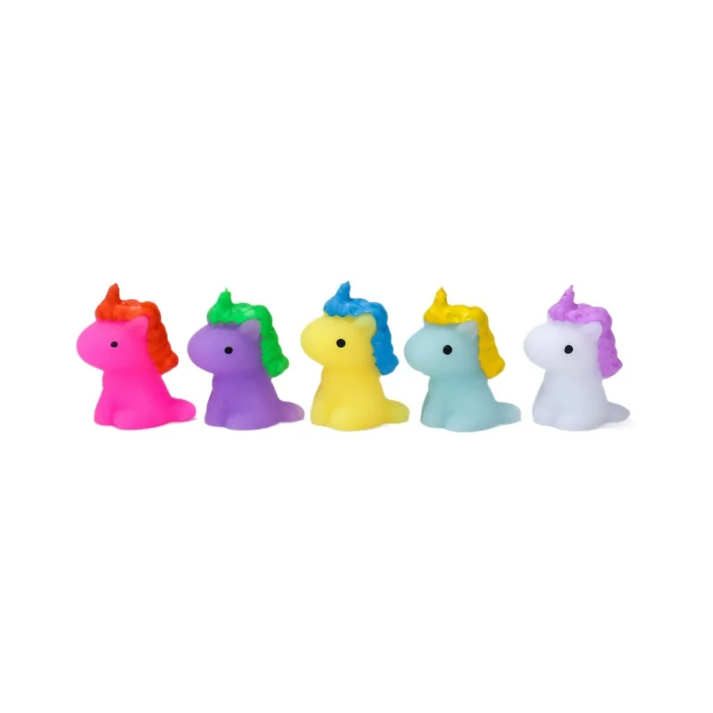 5Pcs Squishy Cartoon Unicorn Squeeze Fidget Toys For Kids Adult Decompression Toy Cute Soft Elastic Animals Sensory Toy Gift
