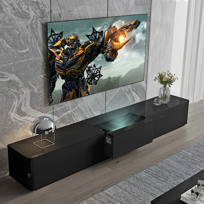 Electric intelligent telescopic projector, short-throw laser TV special cabinet, audio-visual floor-to-ceiling equipment cabinet