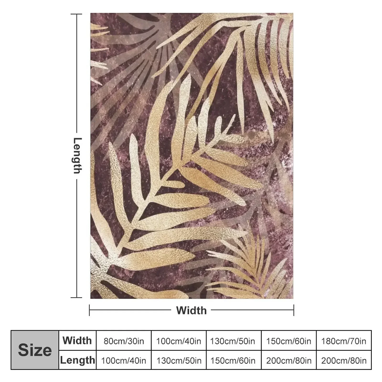 Luxe Fern Leaves Throw Blanket couch cozy soft plush fuzzy picnic outdoor blanket