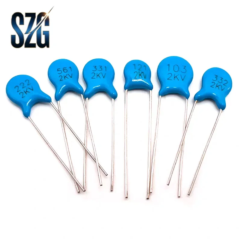 20pcs/Lot 2KV DIP High Voltage Ceramic Capacitor 2000V 10P 270 330 470 560PF 680PF 820PF 1000PF 1500 2200PF 103 333 472 473 104