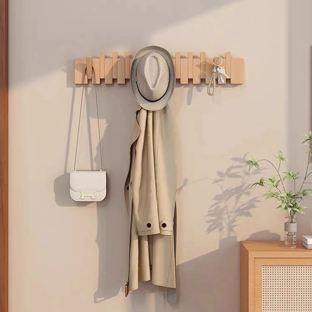 Piano Key Hangers Beech Natural Solid Wood Hangers Natural Wood Wall Mounted Piano Coat Rack for Closet Kitchen Bedroom Entryway