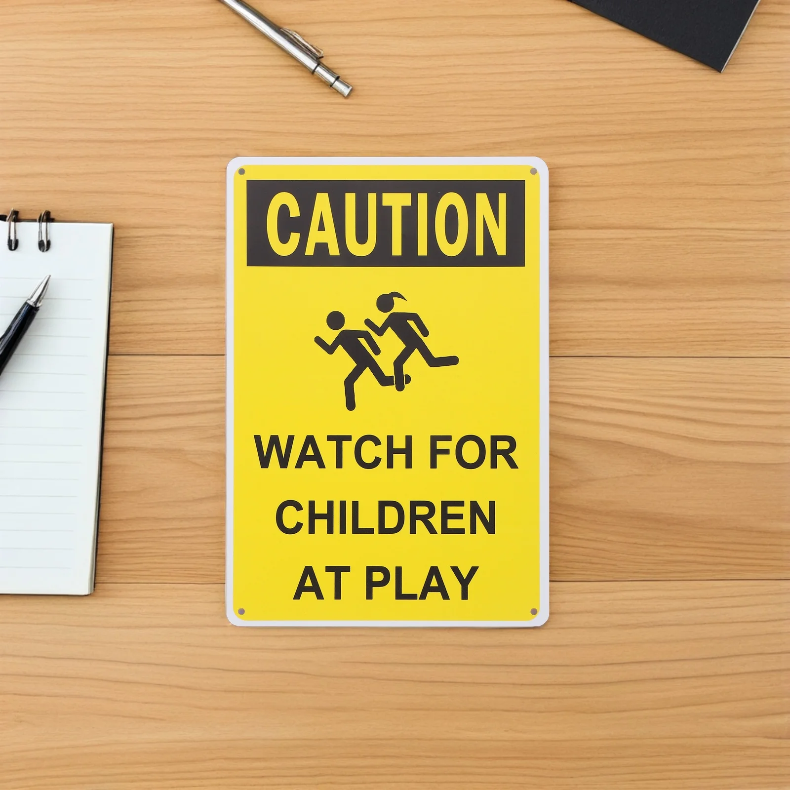 2pcs Road Safety Sign For Kids Playing: Slow Down Children At Play Warning Plate Reflective Traffic Sign For