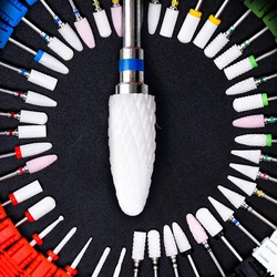 1Pc Corn Shaped Ceramic Sanding Head Nail Drill Bit Electric Machine Cuticle Clean Rotary For Manicure Pedicure Grinding Head