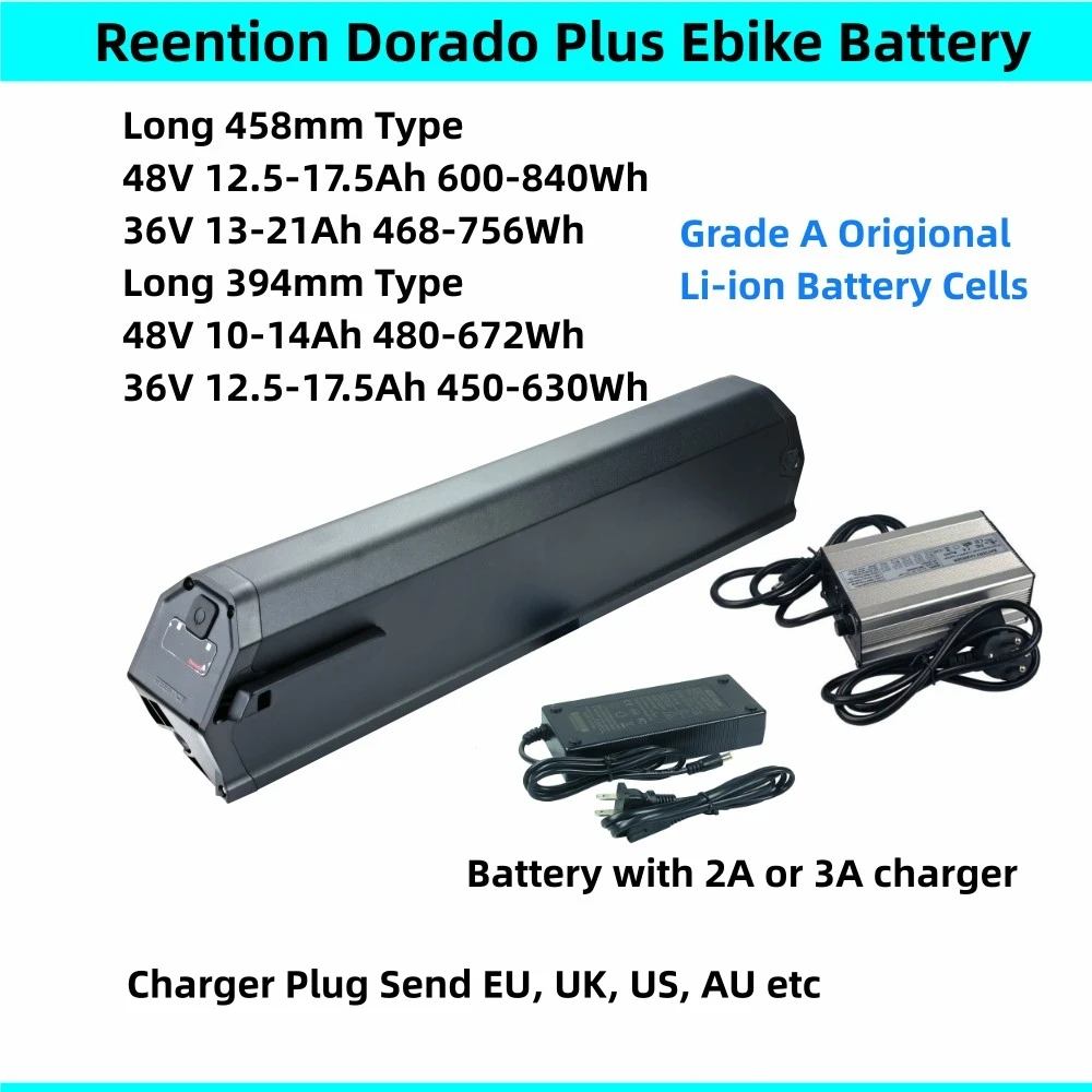 

Reention Dorado Battery 36V 48V 10.4Ah 12.5Ah 13Ah 14Ah 16Ah 17.5Ah 20Ah for Ride 1Up 500 Series NCM EBE5 Scrapper E-Urban Cross