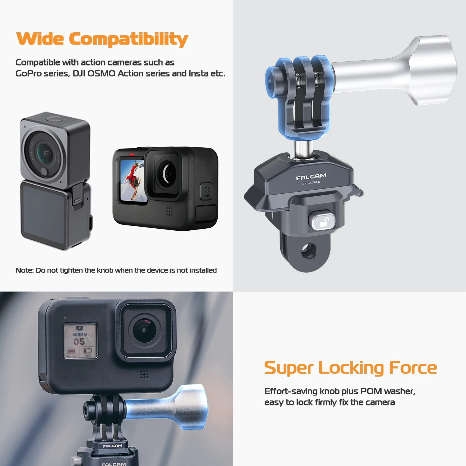 Ulanzi Falcam F22 Quick Relase Plate Action Camera Base Mount Clip for GoPro Hero 12/11/10/9/8/7 DJI Osmo Action 2 3 Accessories - Image 5