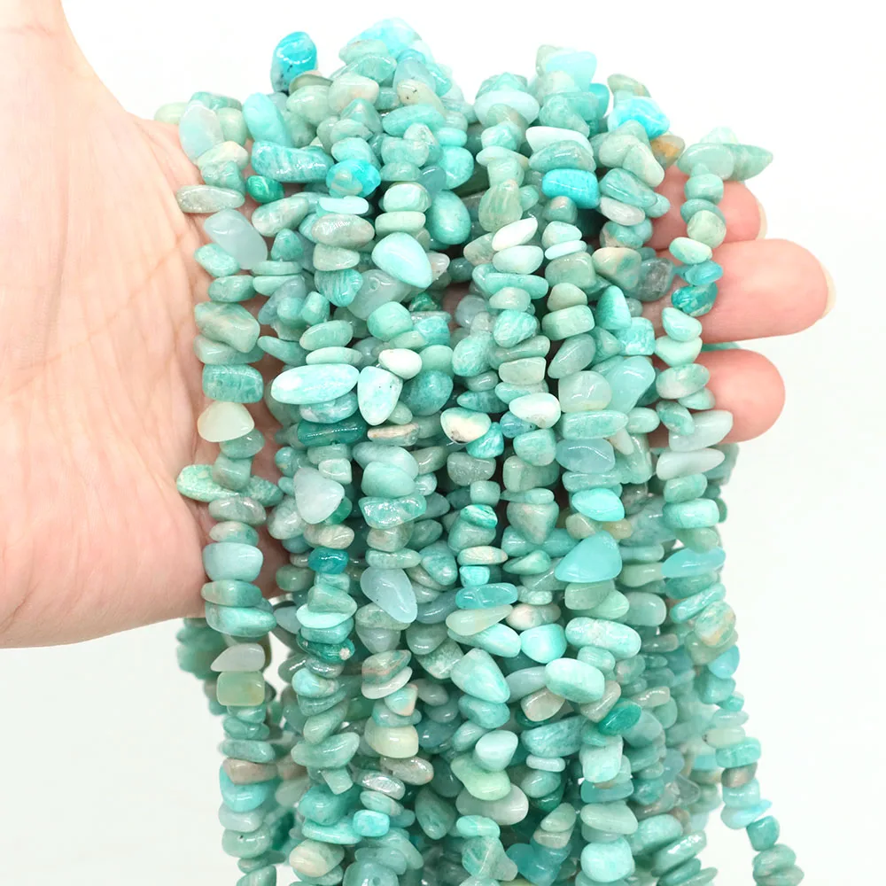 Natural Amazonite Chip Stone Beads 5-8mm Healing Crystal Irregular Gemstones Loose Bead for Jewelry Making DIY Bracelet Necklace