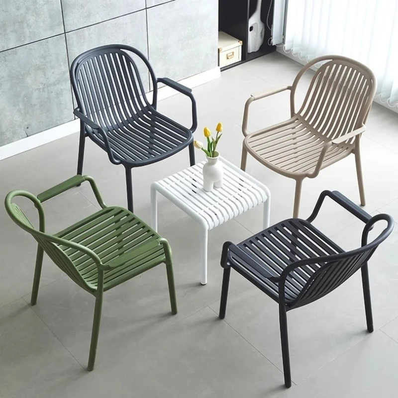 Garden table and chair three-piece set, household open-air balcony, outdoor leisure beach chair can be stacked