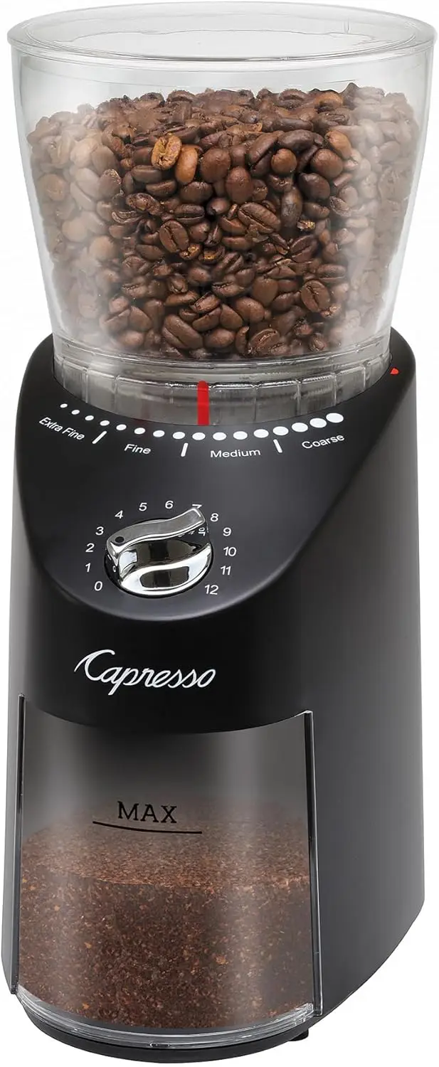 

Premium Conical Burr Coffee Grinder, Black - Adjustable Grind Settings for Perfect Brew