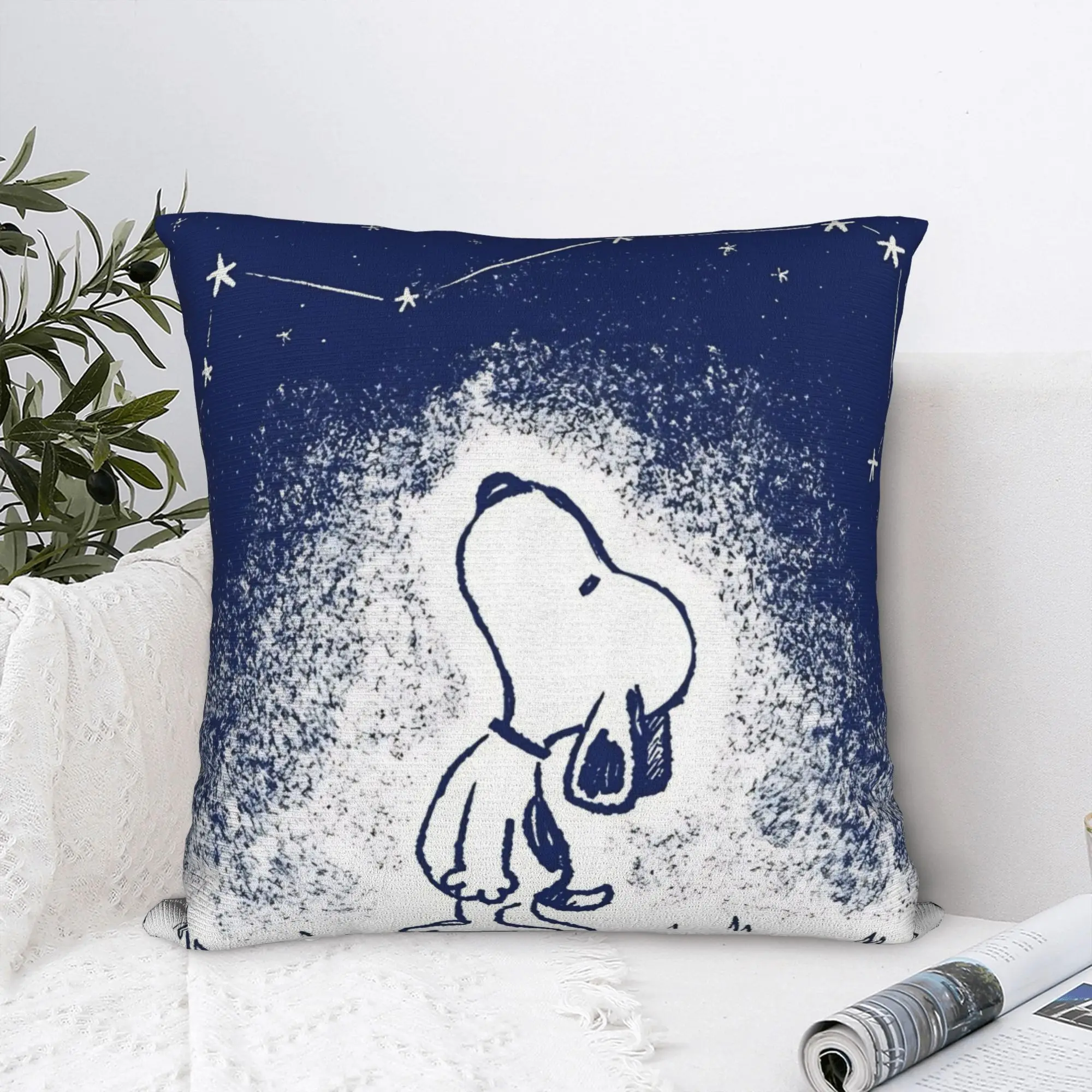 Cartoon Cute S-Snoopys Square Pillowcases Polyester Home  Cushion Cover Cute Home Decoration Pillow Cover 45*45