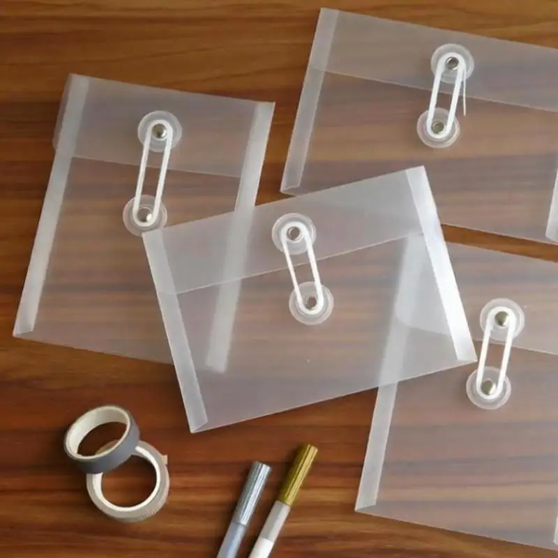 5pcs Mini Transparent A6 Waterproof File Folder 11x15cm Storage Bag For Notes Documents Office School F913