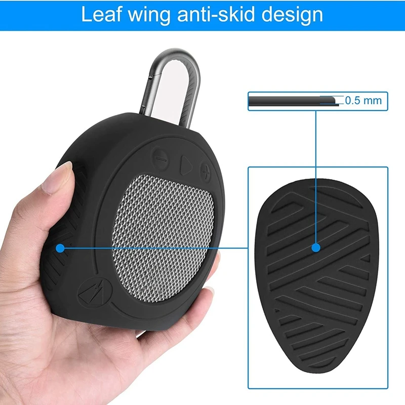 ซิลิโคนป้องกันสุดฮอตแบบตั้งได้เคสพกพาสำหรับคลิปหนีบ JBL 3กันน้ำได้สีดำลำโพงบลูทูธ