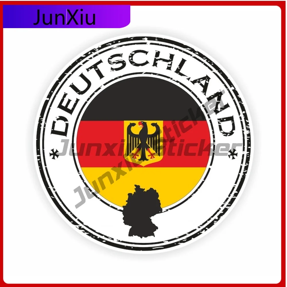 

Deutschland Seal Round Flag Vinyl Waterproof Sticker Personalized Decal Weatherproof Decor for Laptop Rear Windshield