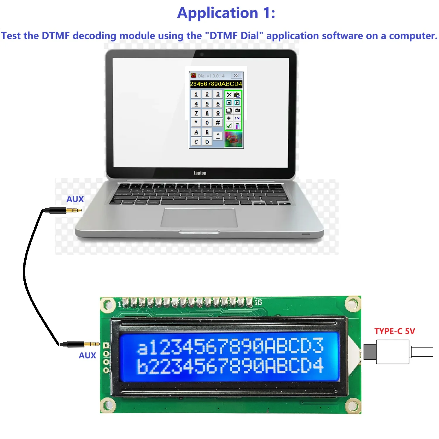 120Bit DTMF Signal Decoder LCD Display Telephone Voice Decoding Board for Smart Home IoT Control