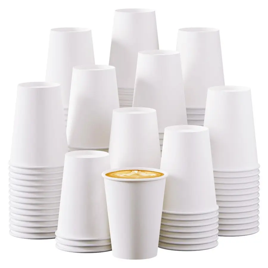 

12 oz Disposable Paper Cups,270 Pack Paper Coffee Cups,Disposable Hot Drinking Cups
