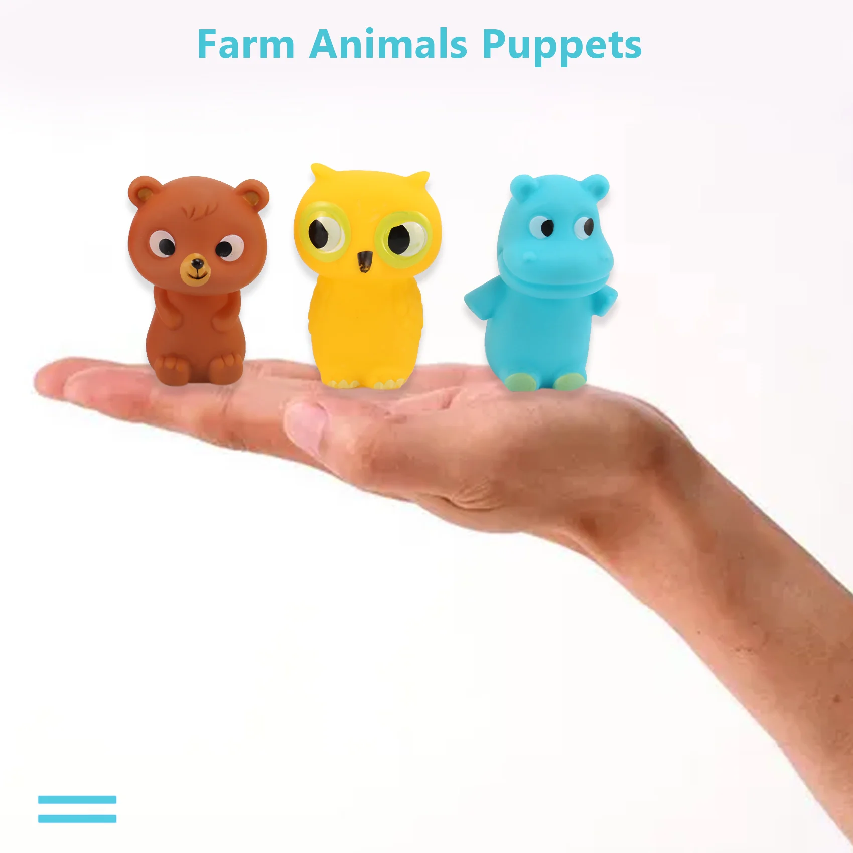 

A49K-Finger Puppets For Children And Babies 5 Farm Animals Doll Set Toy