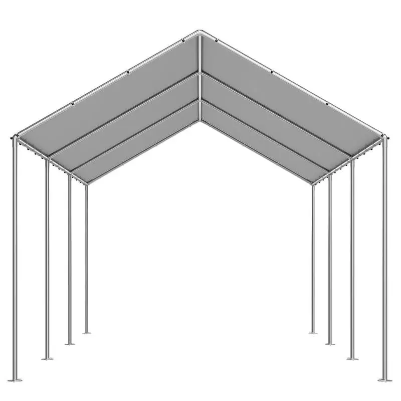 

Free Shipping-Shelter Cover 10 x 20 ft For Vehicle Storage Garden Event Outdoor Party Heavy Duty Fabric Grey Tarp Including Ball Bungees Replacement Top Only
