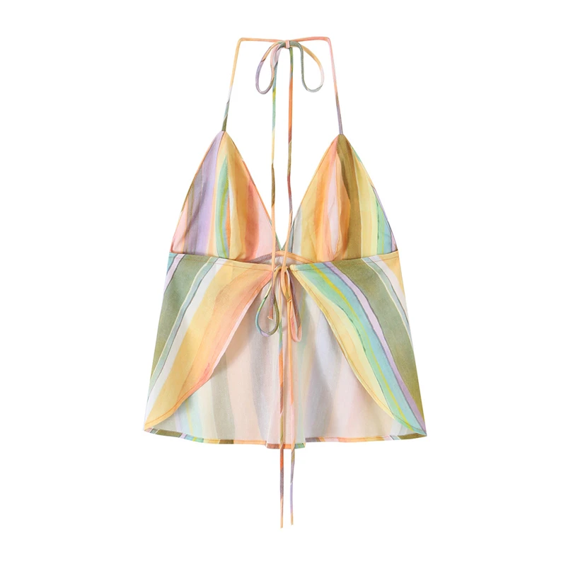 Guobioziy Women's Striped Halter Top 2026 Summer NewArrival Multi-Color Design European＆AmericanCasual Fashionable＆Sexy forDaily