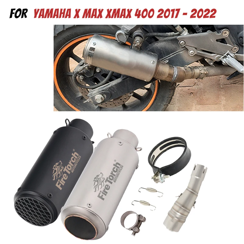 

Для Yamaha X MAX XMAX 400 XMAX400 2017-2022 мотоциклетная выхлопная система, глушитель, модифицированная средняя соединительная труба