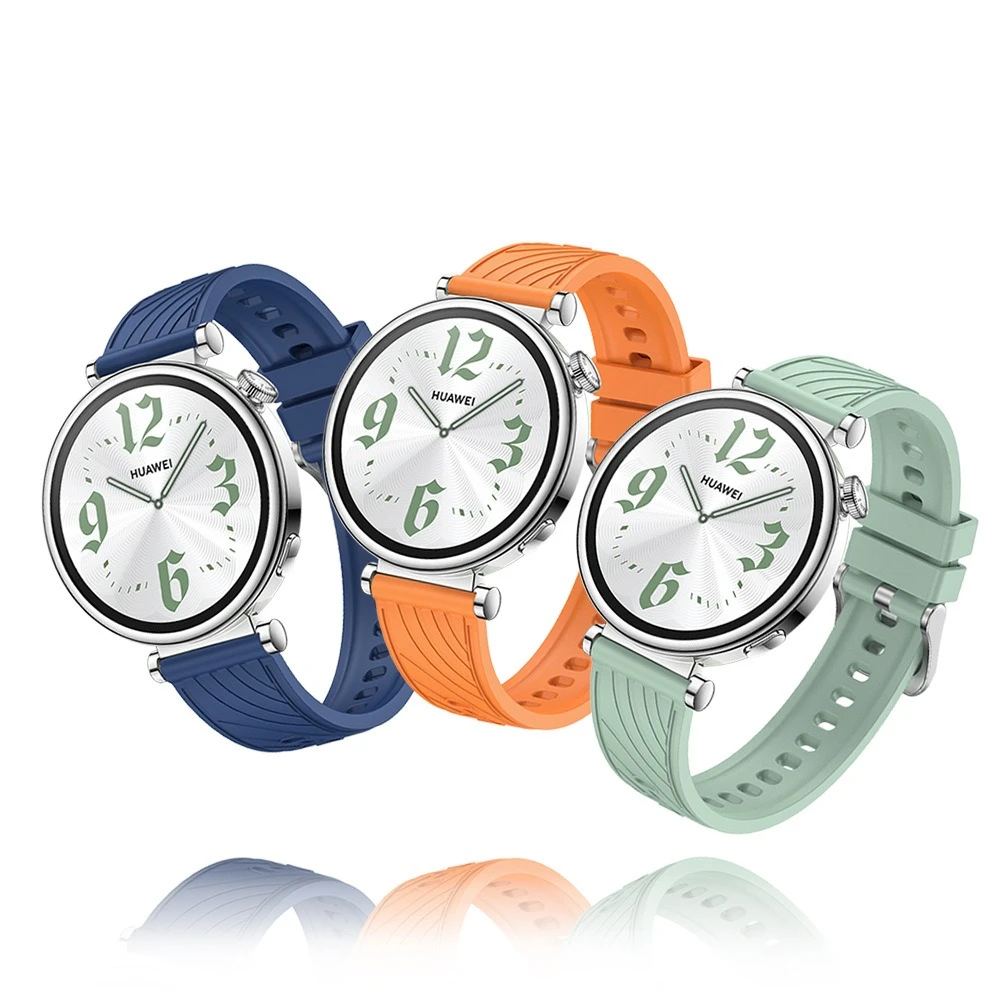 Textured Silicone Strap Suit for Huawei Watch GT4/GT5 41mm Stylish Patterned Silicone Strap
