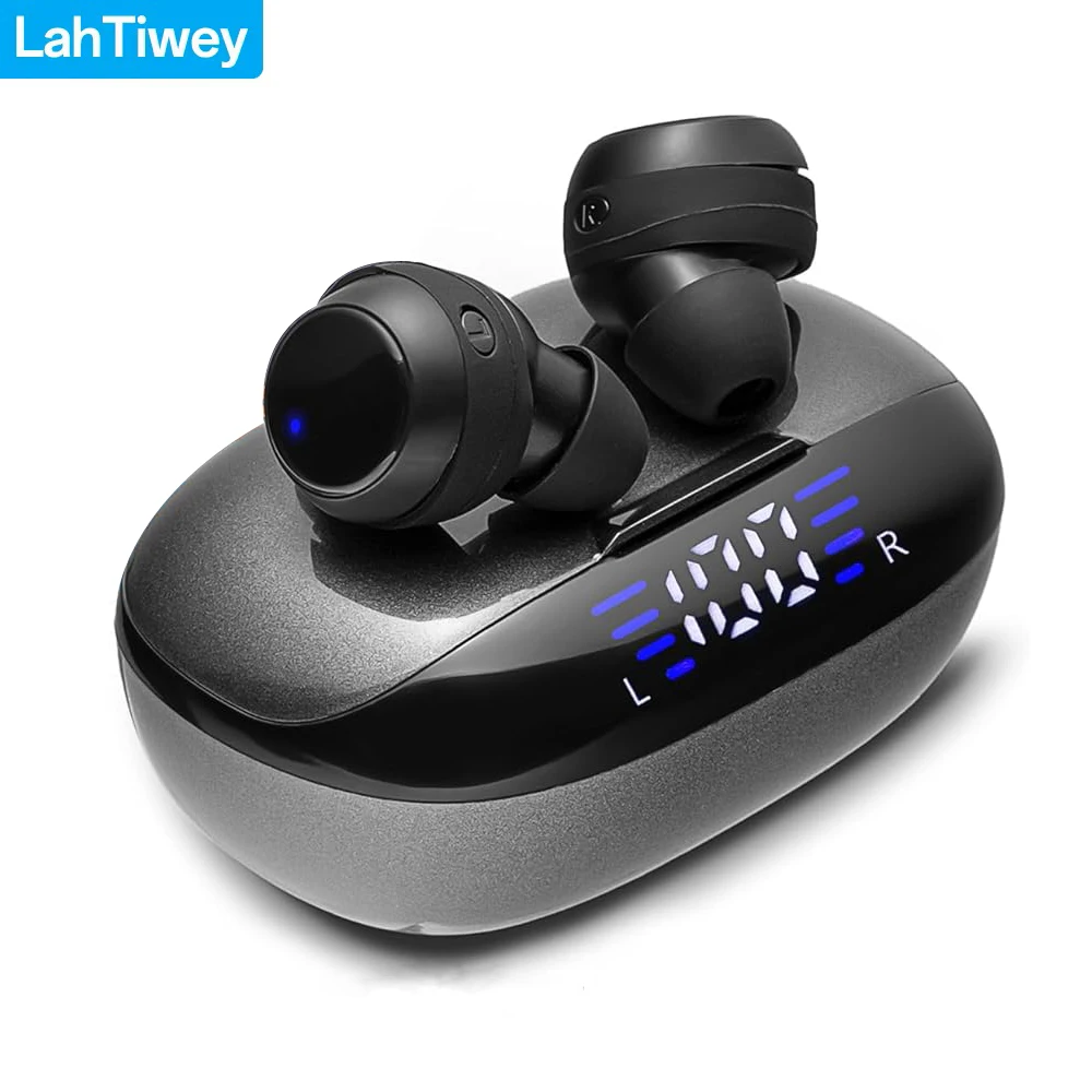 หูฟังพร้อมไมโครโฟน - หูฟังบลูทูธ 5.3 TWS True Wireless Buds กันน้ําพร้อมแบตเตอรี่ 50H และการโทรด้วยเสียงสเตอริโอแบบใส