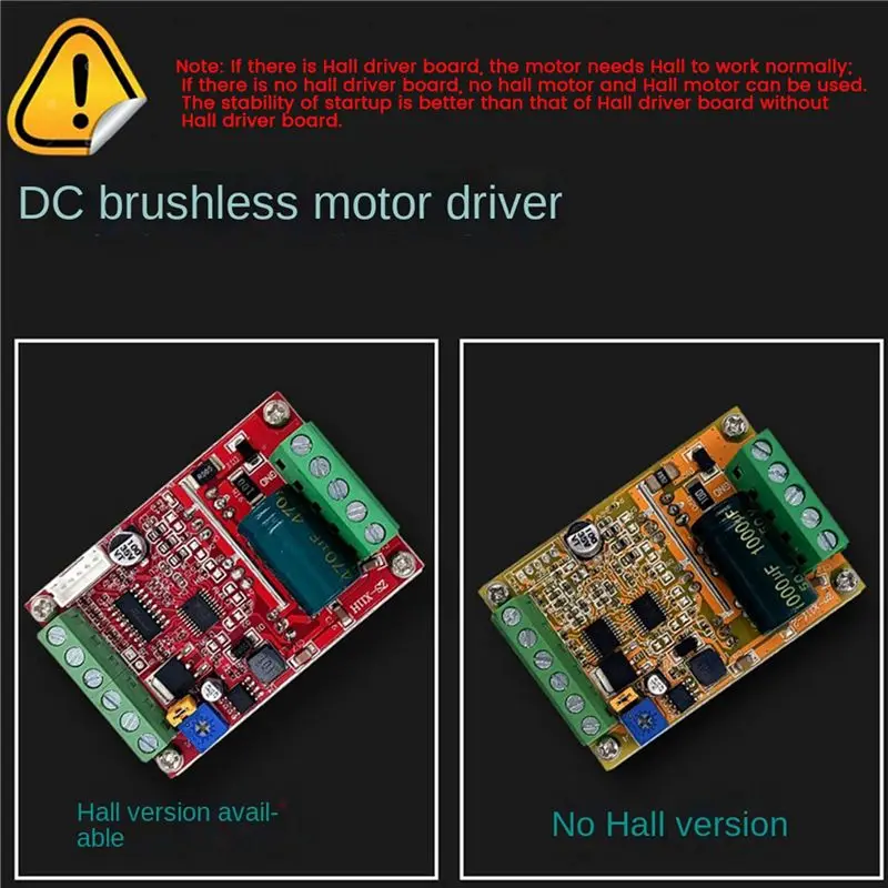 AA08-2X 6-60V BLDC Three Phase DC Brushless Motor Controller 400W PWM Hall Motor Control Driver Board(With Hall)