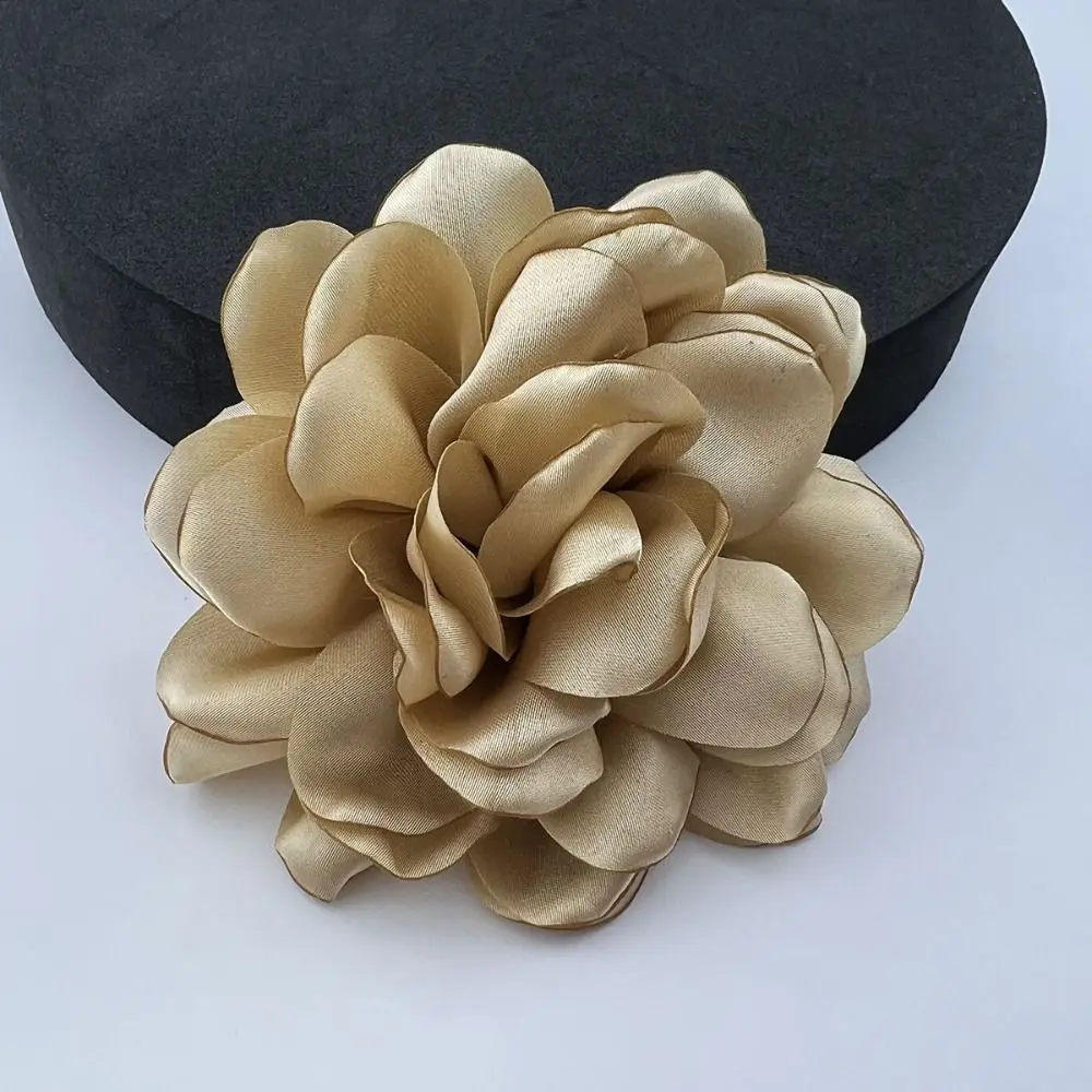 

New Korean Multi Layered Camellia Brooch Handmade 10cm Fabric Flower Pin Brooch Fashion Clothing Accessory Sweater Coat Pin