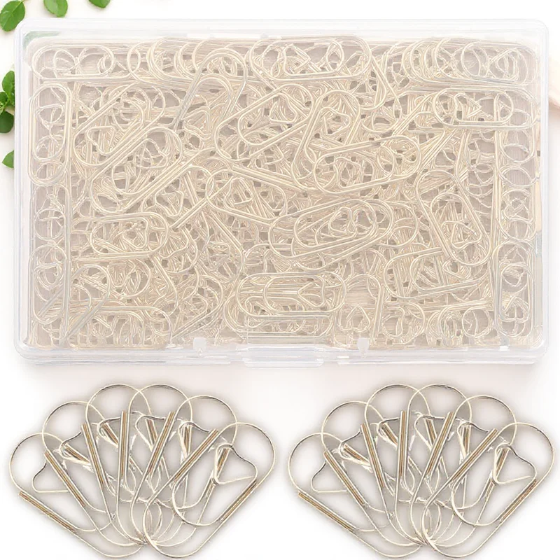 

150 Pcs Love Paper Clip Clips Small Paperclips Cute Metal Unique Shape Novelty Office