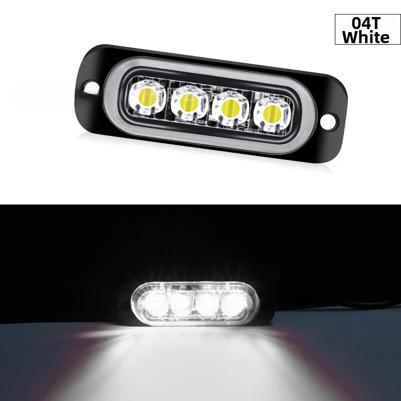 Amber 4 LED Side Indicator Lights 12V 24V for Car Truck Van with IP65 Waterproof Rating and ABS Housing Signal Lamp