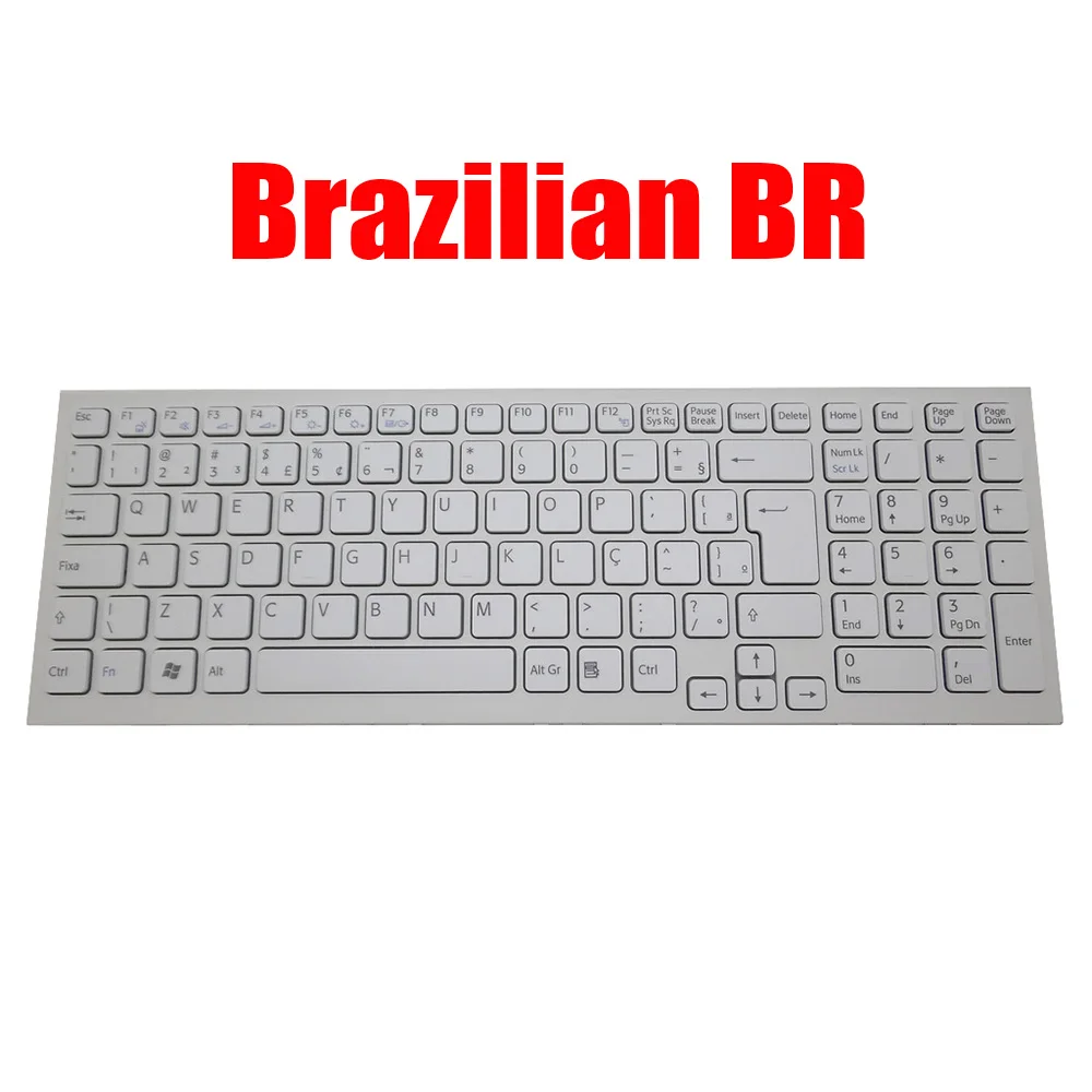 

Brazilian BR Laptop Keyboard For SONY For VAIO VPC-EH VPCEH VPCEH10EB VPCEH30EB VPCEH40EB 148971711 AEHK1600020 V116646F White