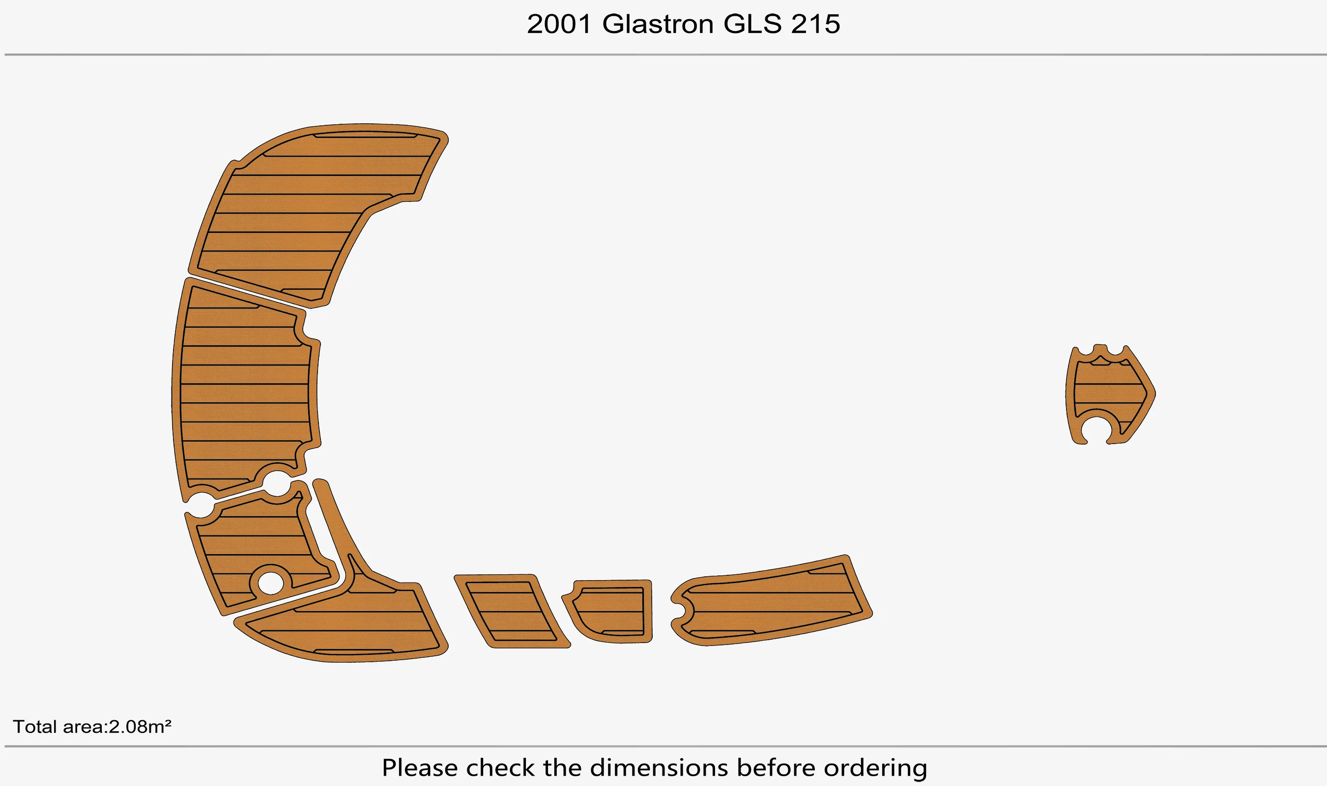 Non-Slip EVA Faux Teak Marine Mat Self-Adhesive 6mm Yacht Cockpit Pad for2001 Glastron GLS 215 Boat Decking Easy Install